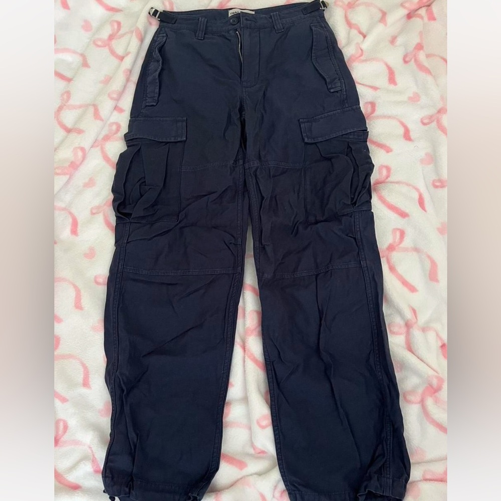 Aritzia Tna navy cargo pants with adjustable waist